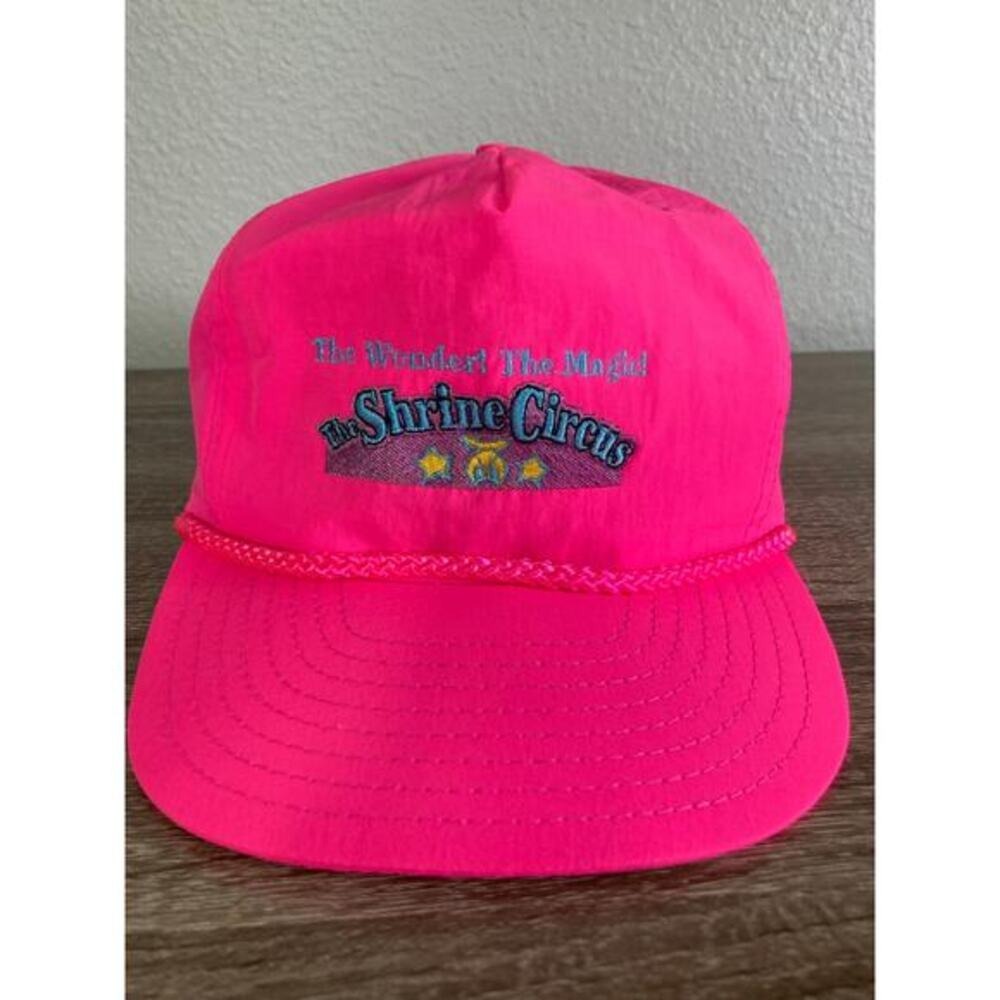 Vintage Neon Pink The Shrine Circus Snapback Hat Unisex Adjustable Retro 90s